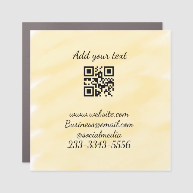 simple custom QR code add your name text  Classic  Car Magnet (Front)