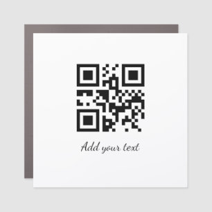 simple custom QR code add your name text Classic Car Magnet