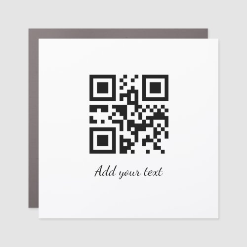 simple custom QR code add your name text  Classic  Car Magnet