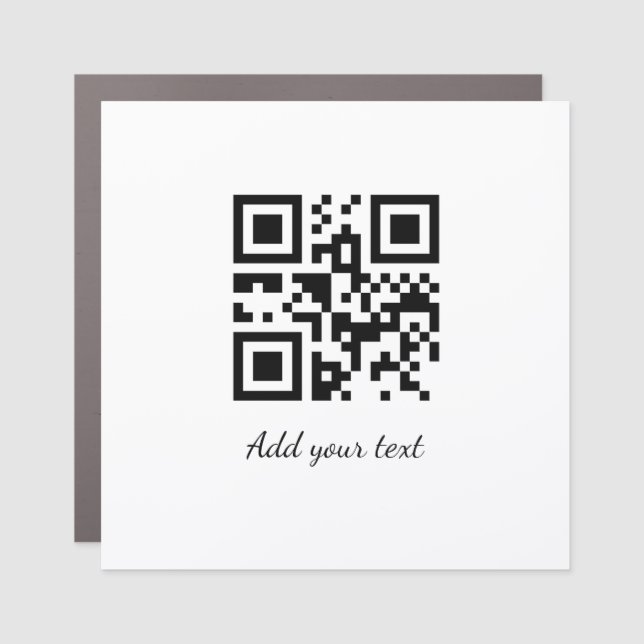 simple custom QR code add your name text  Classic  Car Magnet (Front)