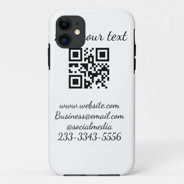 simple custom QR code add your name text  Classic  Case-Mate iPhone Case (Back)