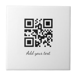 simple custom QR code add your name text  Classic  Ceramic Tile