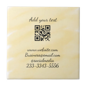simple custom QR code add your name text Classic Ceramic Tile