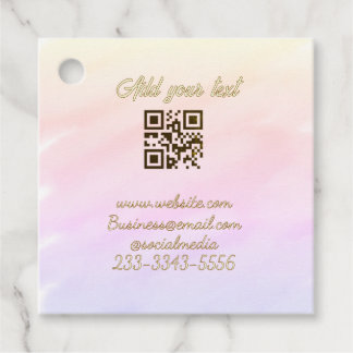 simple custom QR code add your name text Classic Favor Tags