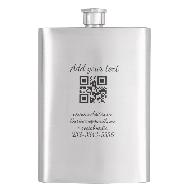 simple custom QR code add your name text  Classic  Flask (Front)