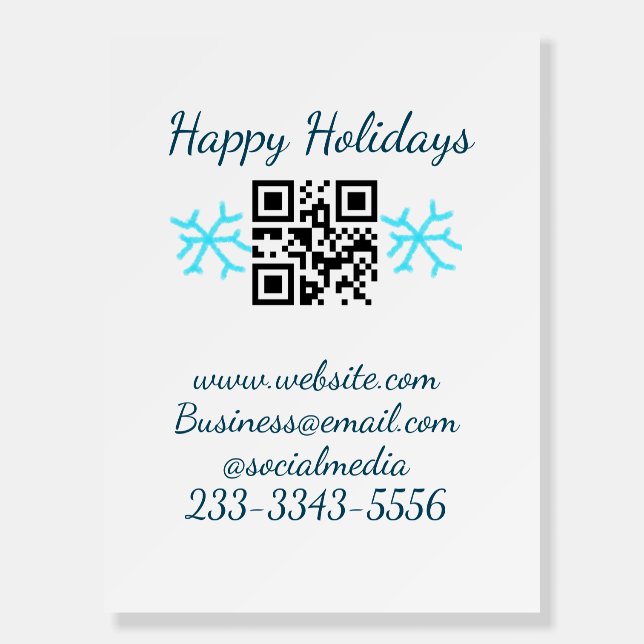 simple custom QR code add your name text  Classic  Foam Board (Front)