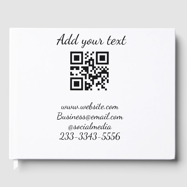 simple custom QR code add your name text  Classic  Foil Guest Book (Front)