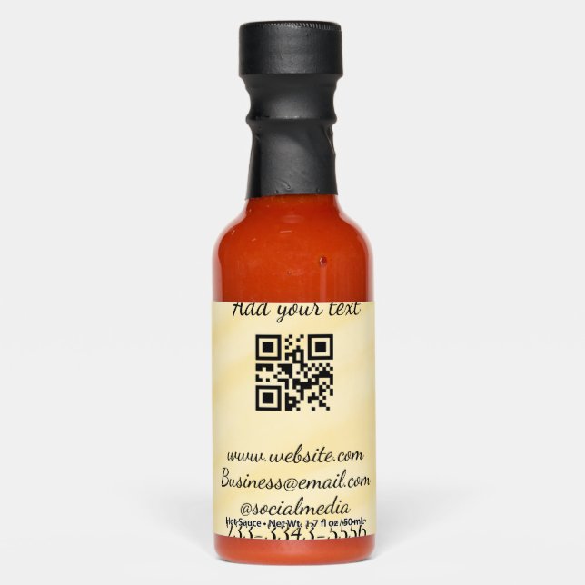 simple custom QR code add your name text  Classic  Hot Sauces (Front)