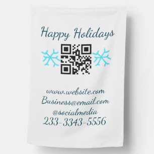 simple custom QR code add your name text  Classic  House Flag