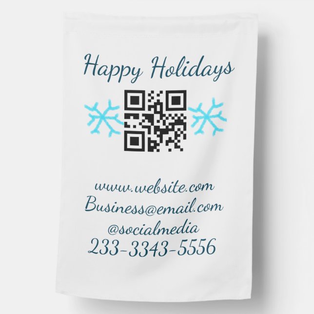 simple custom QR code add your name text  Classic  House Flag (Front)