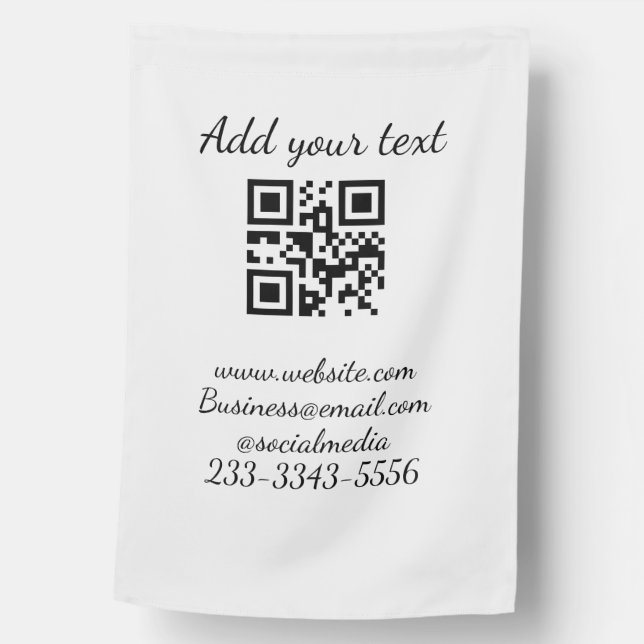 simple custom QR code add your name text  Classic  House Flag (Front)