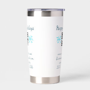 simple custom QR code add your name text Classic Insulated Tumbler