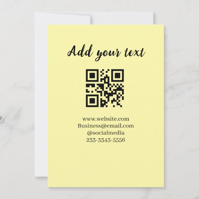 simple custom QR code add your name text  Classic  Invitation (Front)