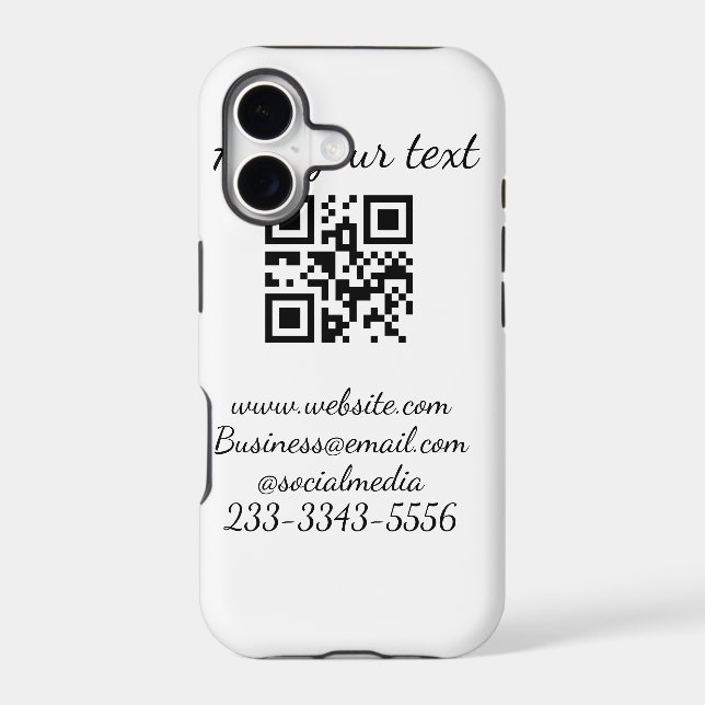 simple custom QR code add your name text  Classic  Iphone Case (Back)