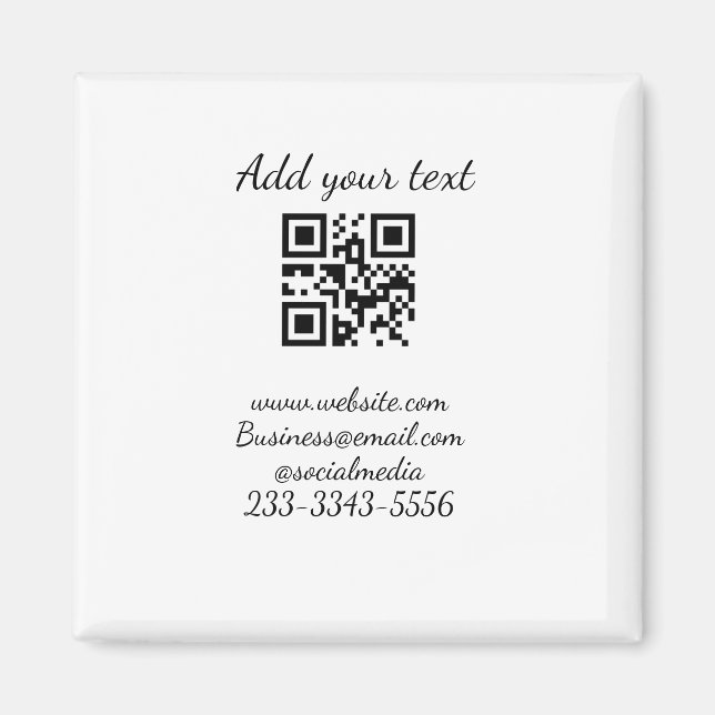 simple custom QR code add your name text  Classic  Magnet (Front)