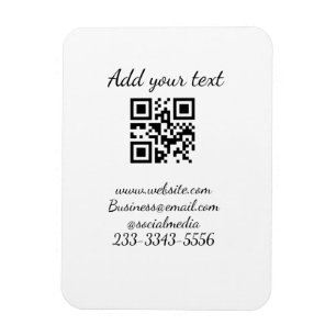 simple custom QR code add your name text  Classic  Magnet