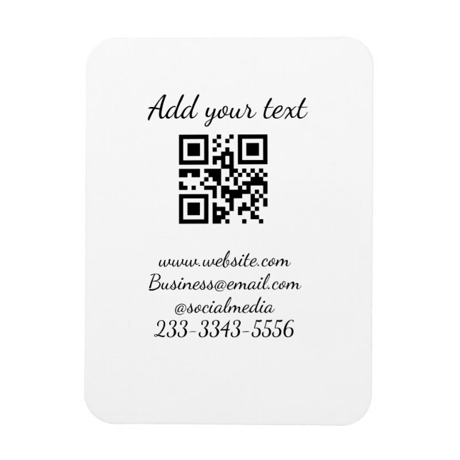 simple custom QR code add your name text  Classic  Magnet (Vertical)