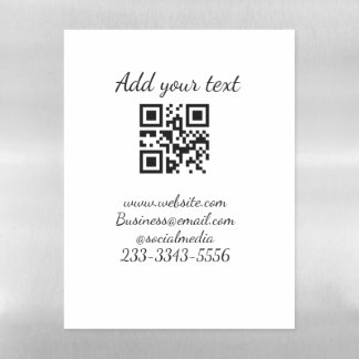 simple custom QR code add your name text  Classic  Magnetic Dry Erase Sheet