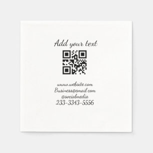 simple custom QR code add your name text Classic Napkins