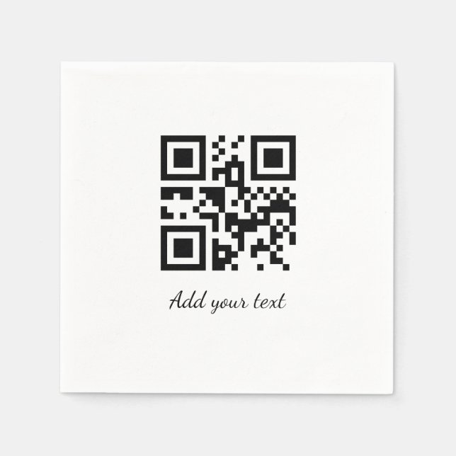 simple custom QR code add your name text  Classic  Napkins (Front)