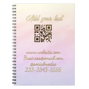 simple custom QR code add your name text Classic Notebook