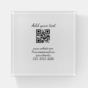 simple custom QR code add your name text Classic Paperweight