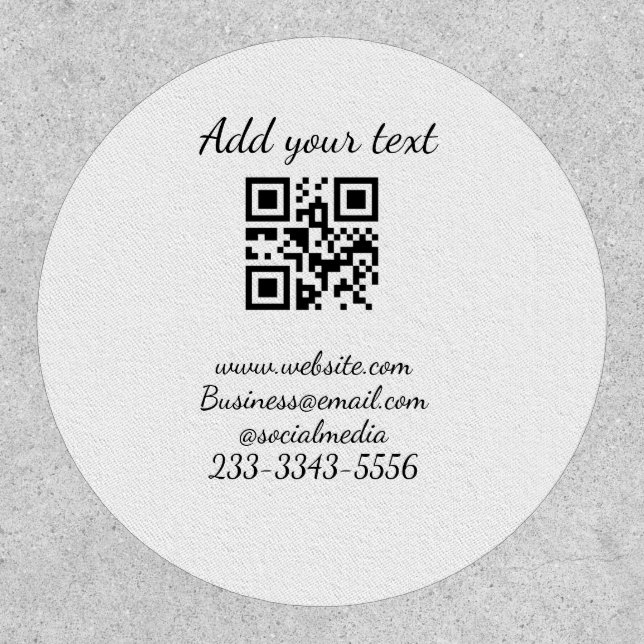 simple custom QR code add your name text  Classic  Patch (Front)