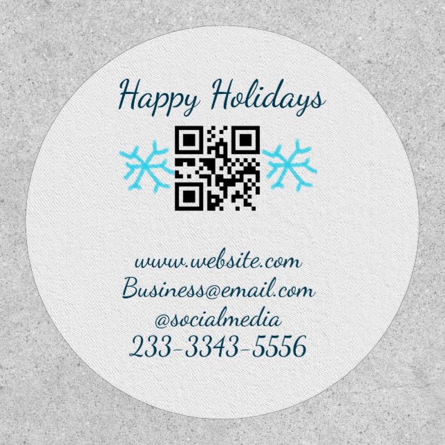 simple custom QR code add your name text  Classic  Patch (Front)