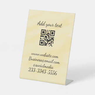 simple custom QR code add your name text Classic Pedestal Sign