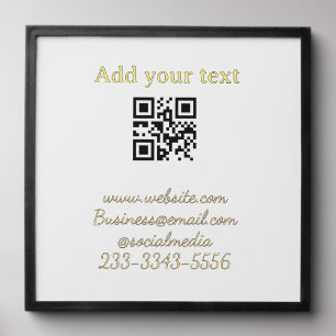 simple custom QR code add your name text  Classic  Peel And Stick Photo Tile