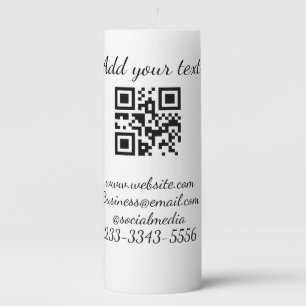 simple custom QR code add your name text  Classic  Pillar Candle