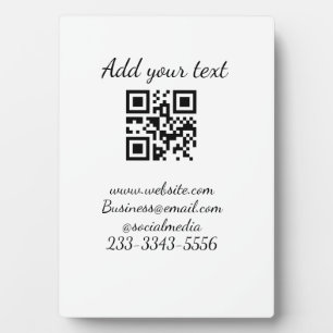 simple custom QR code add your name text  Classic  Plaque
