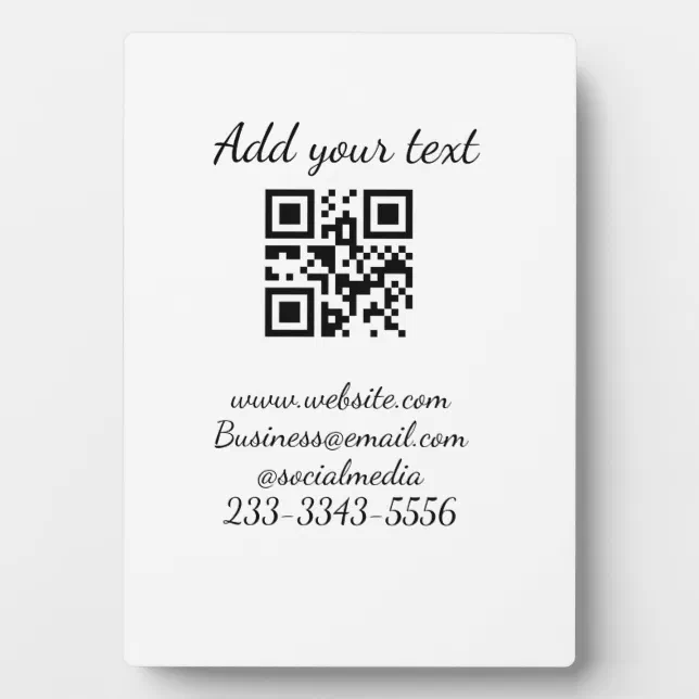 simple custom QR code add your name text Classic Plaque | Zazzle