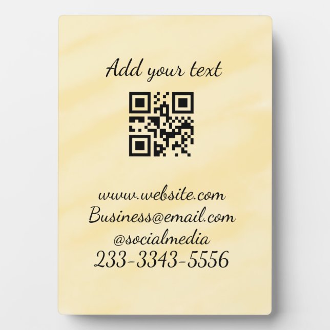 simple custom QR code add your name text  Classic  Plaque (Front)