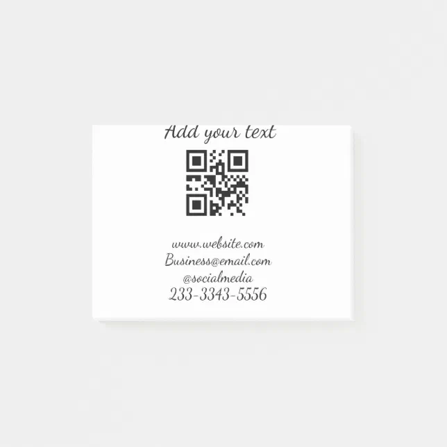 Qr Code Name Text simple custom QR code add your name text Classic Post-it Notes | Zazzle