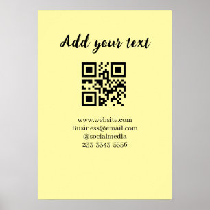 simple custom QR code add your name text  Classic  Poster