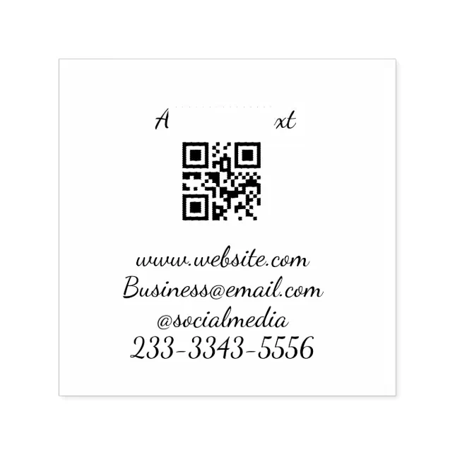 Qr Code Name Text simple custom QR code add your name text Classic Self-inking Stamp | Zazzle