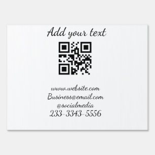 simple custom QR code add your name text  Classic  Sign