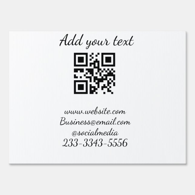 simple custom QR code add your name text  Classic  Sign (Front)