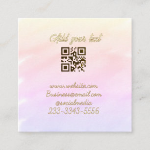 simple custom QR code add your name text  Classic  Square Business Card