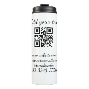 simple custom QR code add your name text Classic Thermal Tumbler
