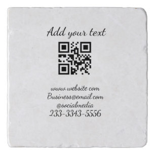 simple custom QR code add your name text  Classic  Trivet