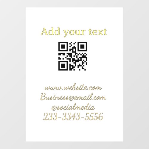 simple custom QR code add your name text Classic Wall Decal