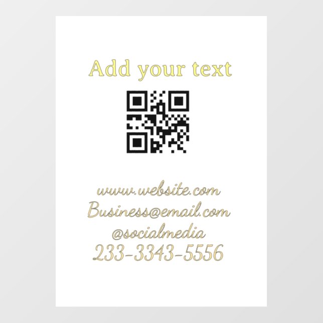 simple custom QR code add your name text  Classic  Wall Decal (Front)