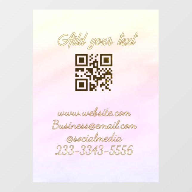 simple custom QR code add your name text  Classic  Wall Decal (Front)