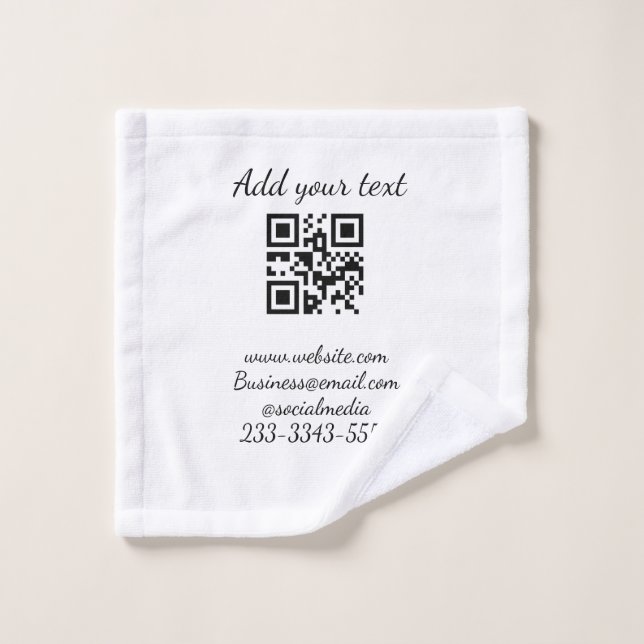 simple custom QR code add your name text  Classic  Wash Cloth (Wash Cloth)