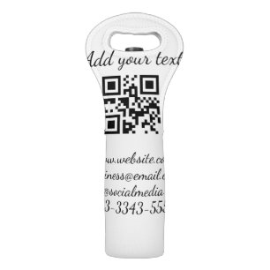 simple custom QR code add your name text Classic Wine Bag