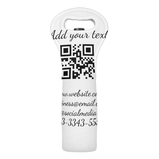 simple custom QR code add your name text  Classic  Wine Bag (Front)