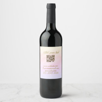 simple custom QR code add your name text Classic Wine Label