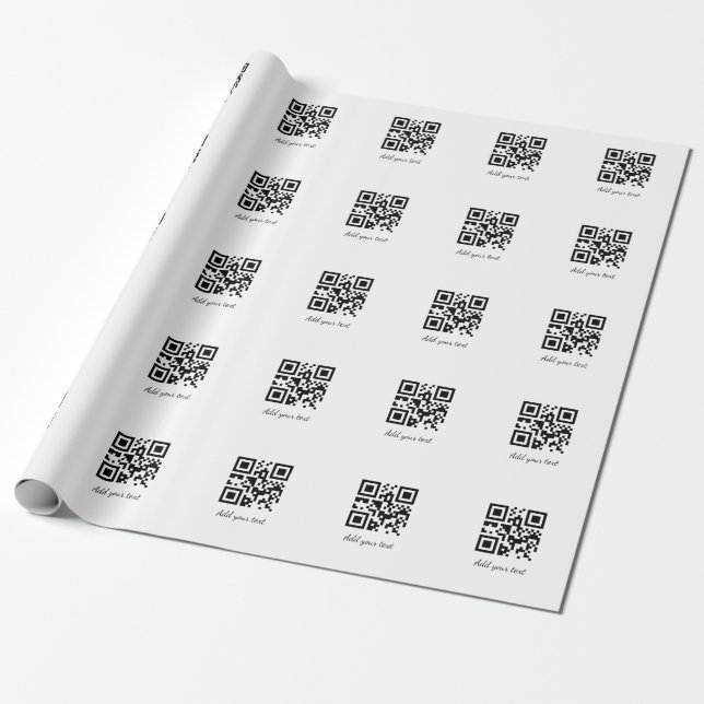 simple custom QR code add your name text  Classic  Wrapping Paper (Unrolled)
